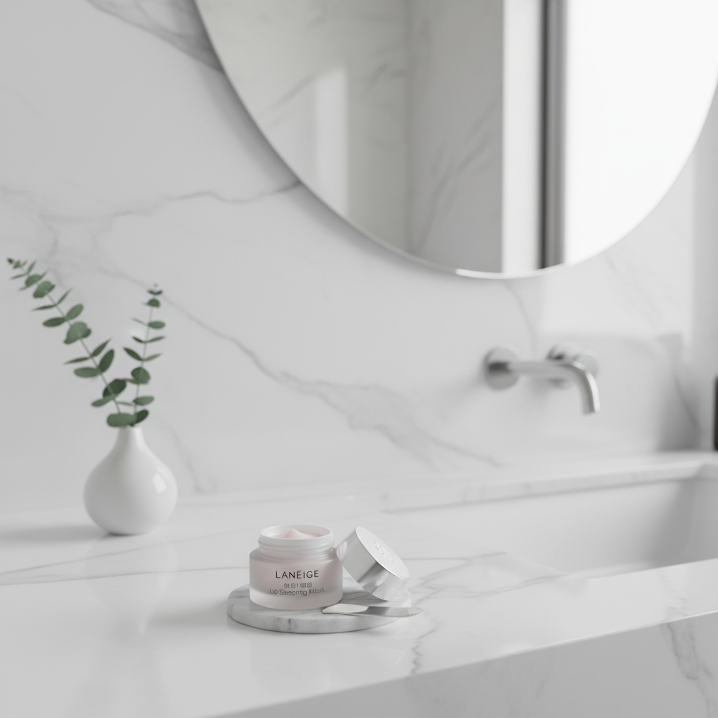 Bálsamo no banheiro moderno com espelho