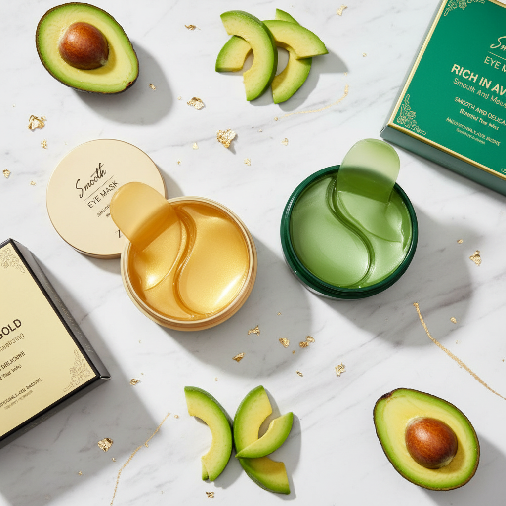 Composição flat lay com abacate