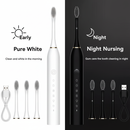 Ultrasonic Electric Toothbrush – 6 Modes, USB, Soft and Waterproof