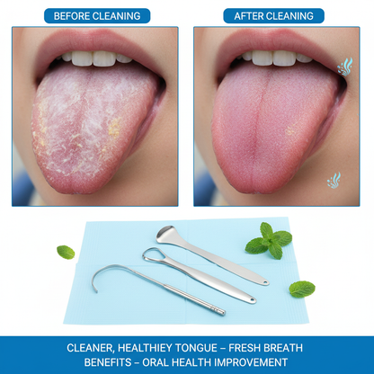 Stainless Steel Tongue Scraper – Premium Oral Hygiene (1 to 3 Units) 