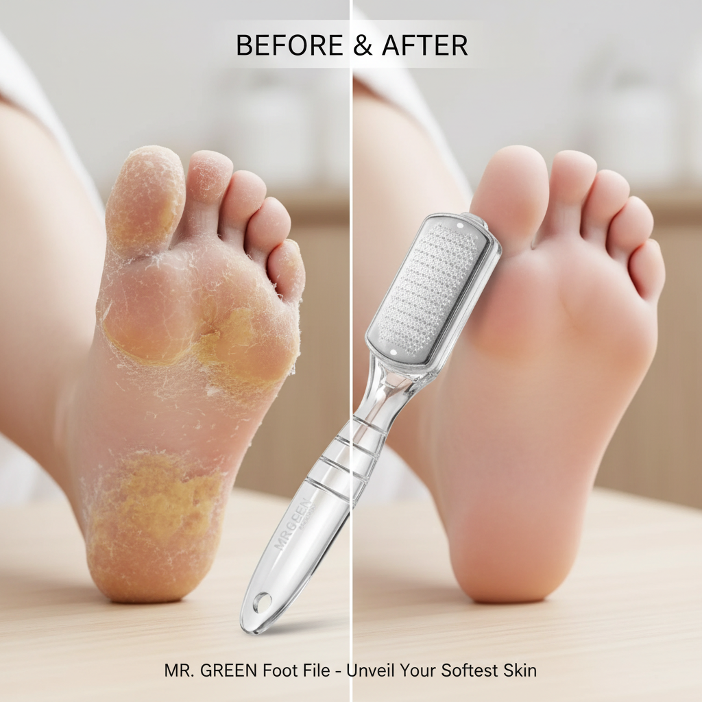 Green Pedicure Tool – Stainless Steel Callus Scraper with Case