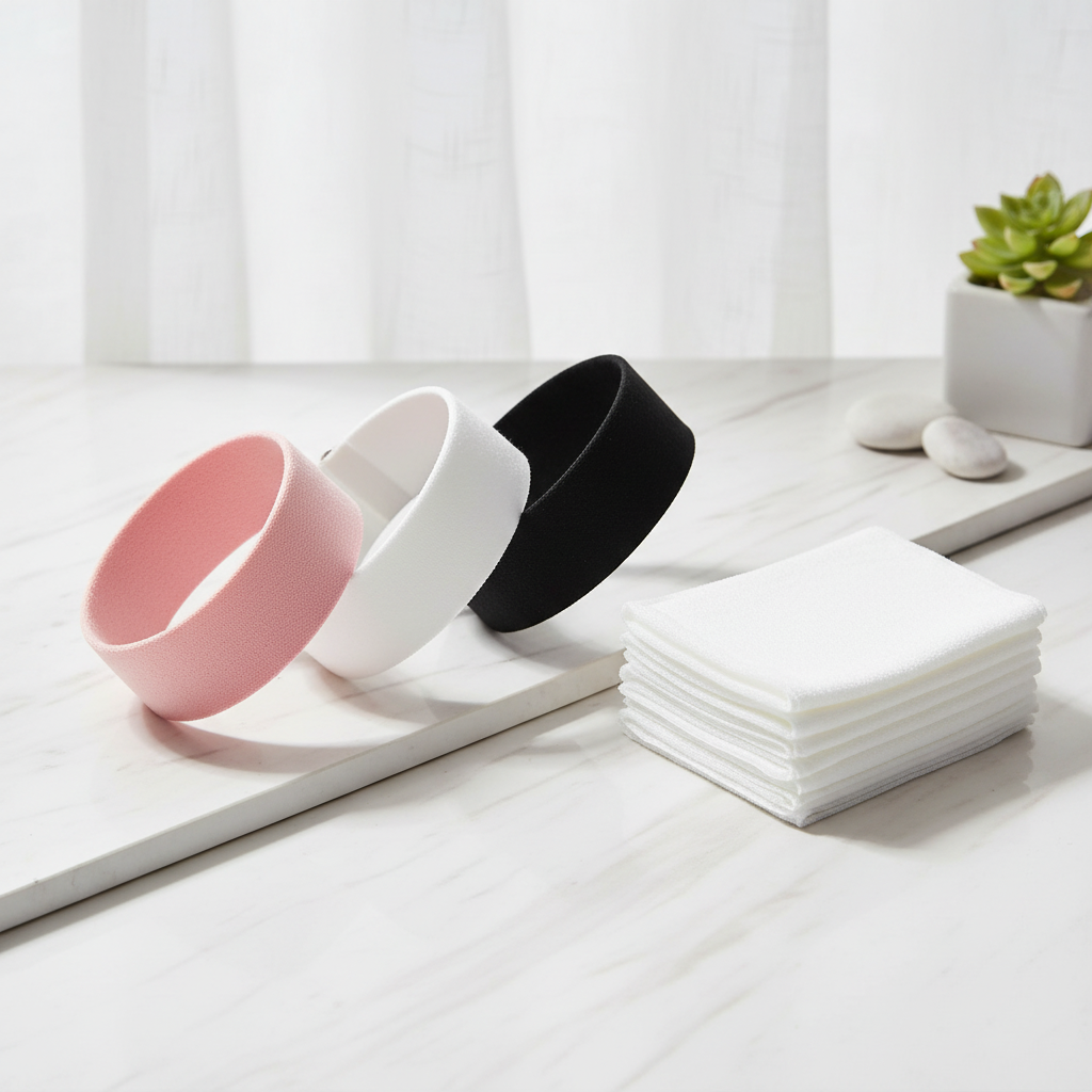 Faixas spa em superfície de mármore