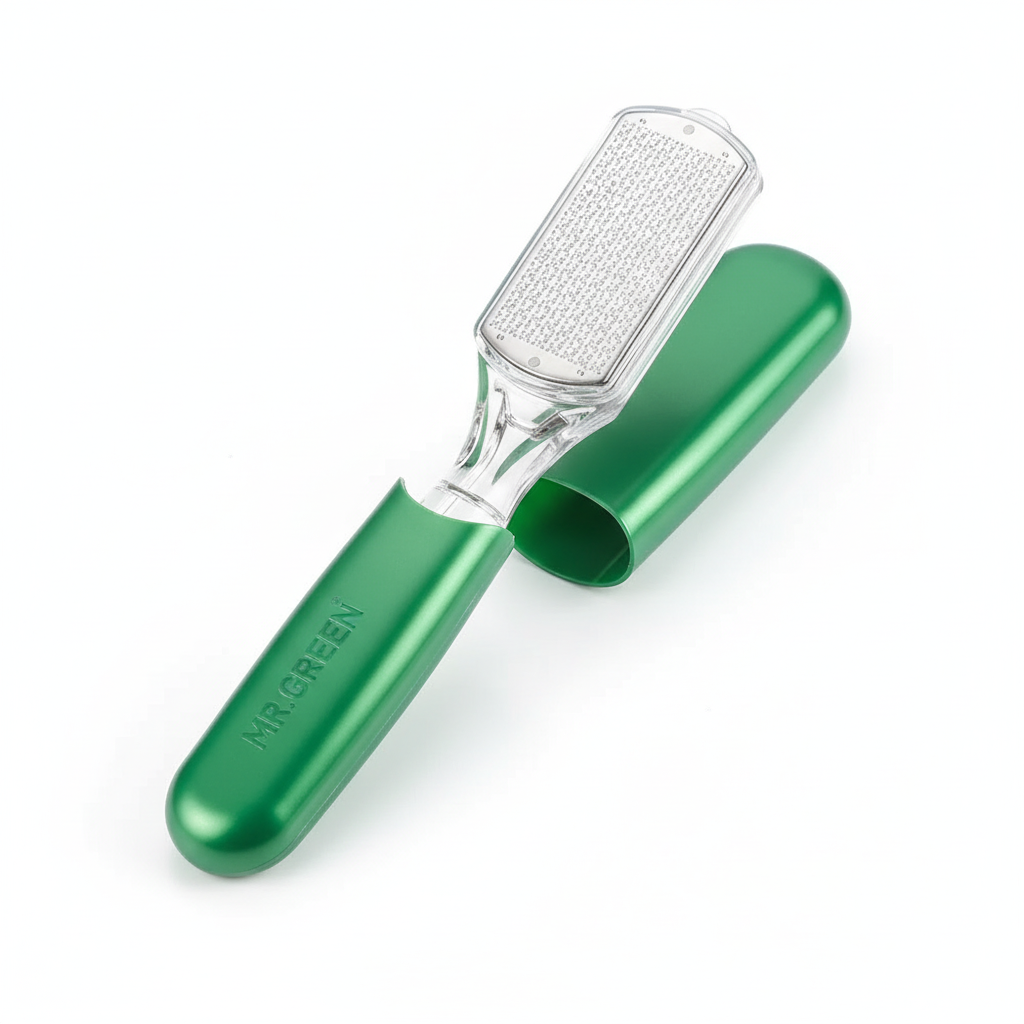 Green Pedicure Tool – Stainless Steel Callus Scraper with Case