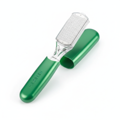 Green Pedicure Tool – Stainless Steel Callus Scraper with Case