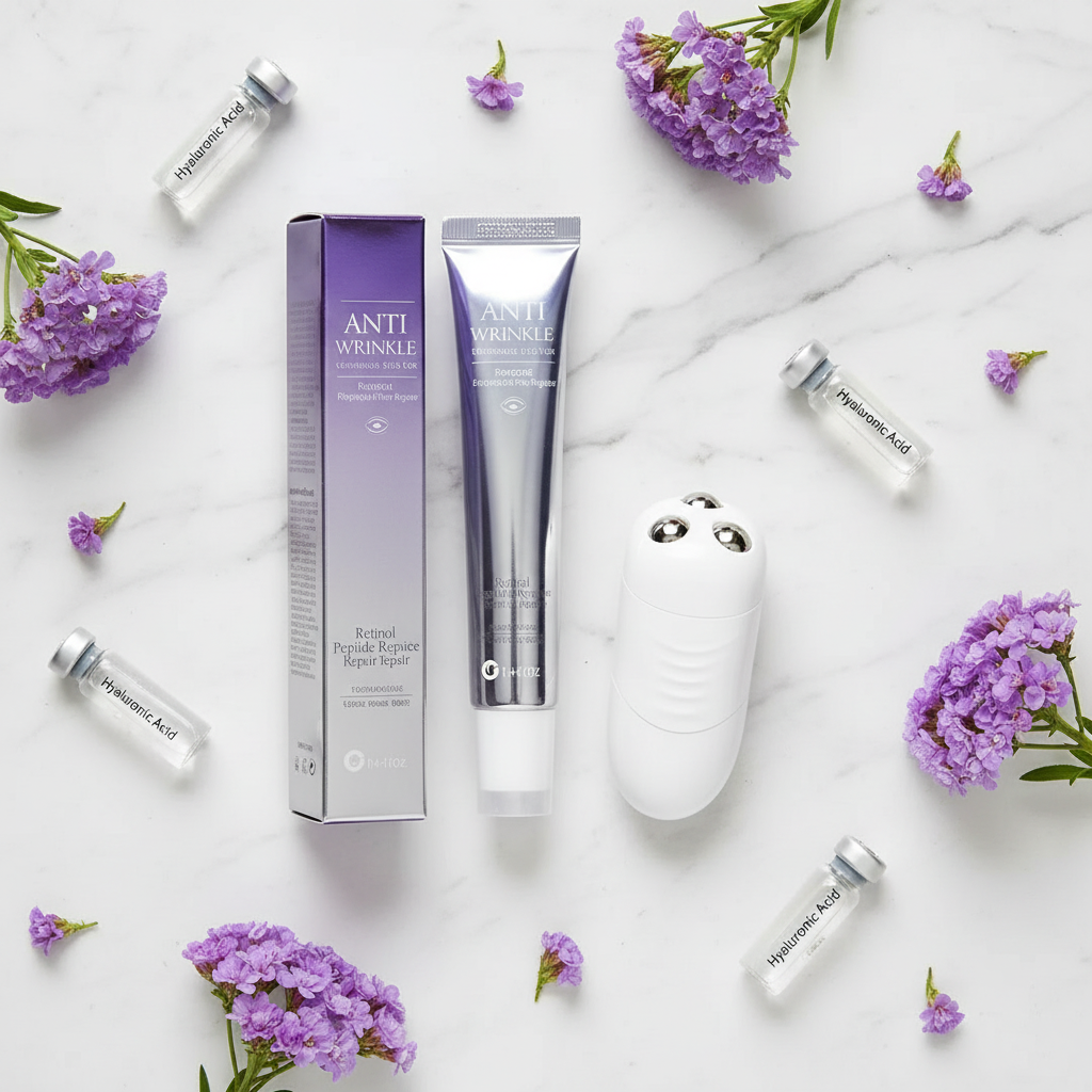 O'CHEAL Eye Cream with Roller – Anti-Wrinkle, Anti-Dark Circles and Moisturizing with Hyaluronic Acid 