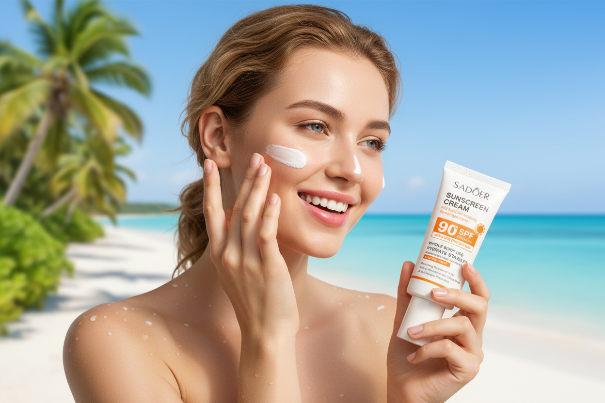 Aplicação do SADOER Protetor Solar na Praia