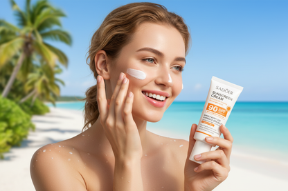 Aplicação do SADOER Protetor Solar na Praia