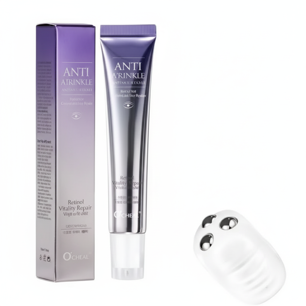 O'CHEAL Eye Cream with Roller – Anti-Wrinkle, Anti-Dark Circles and Moisturizing with Hyaluronic Acid 