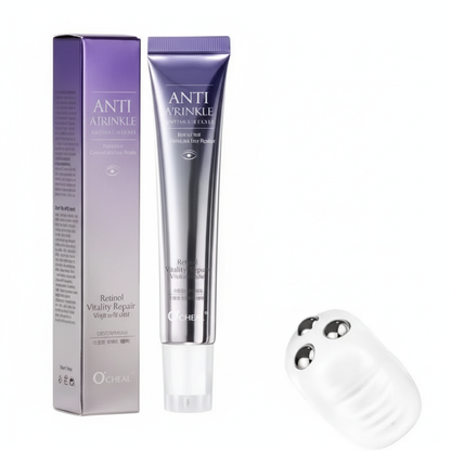 O'CHEAL Eye Cream with Roller – Anti-Wrinkle, Anti-Dark Circles and Moisturizing with Hyaluronic Acid 