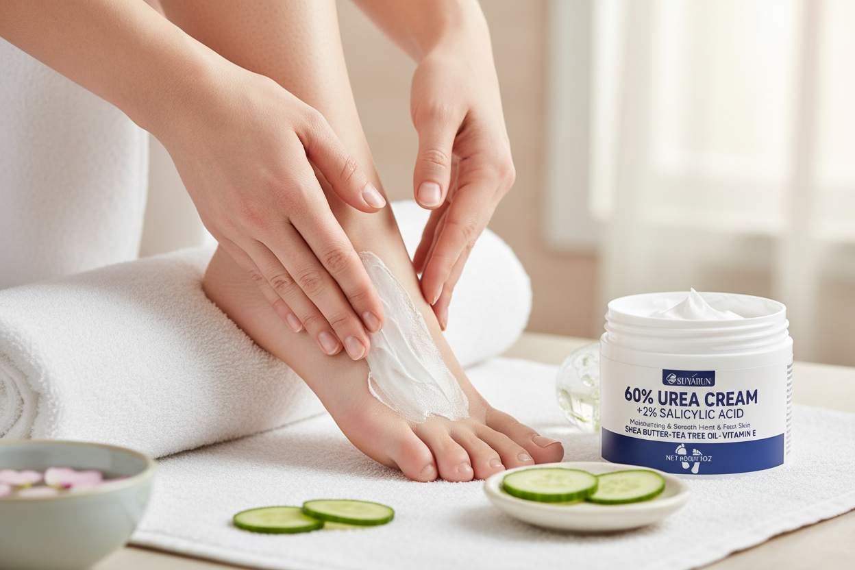 Aplicação do Creme SUYARUN nos Pés