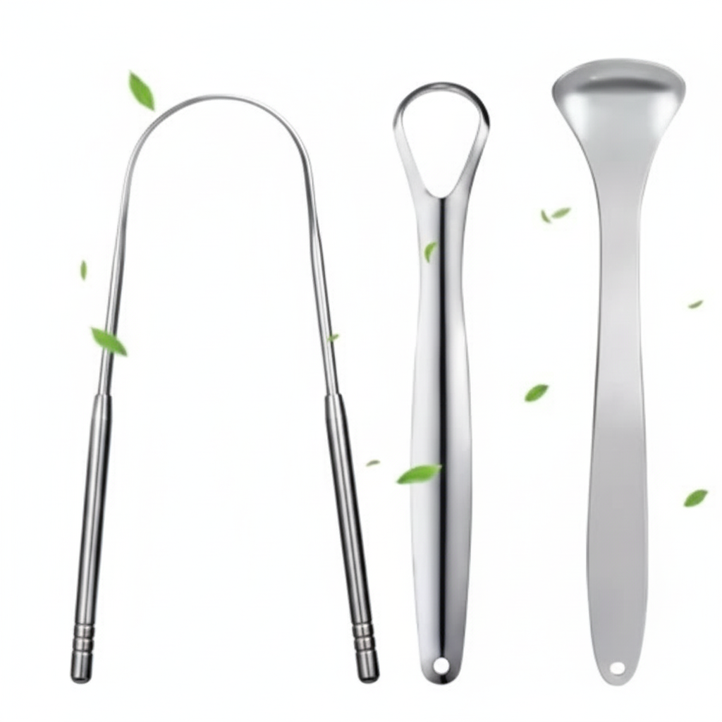 Stainless Steel Tongue Scraper – Premium Oral Hygiene (1 to 3 Units) 