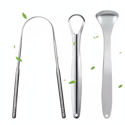Stainless Steel Tongue Scraper – Premium Oral Hygiene (1 to 3 Units) 