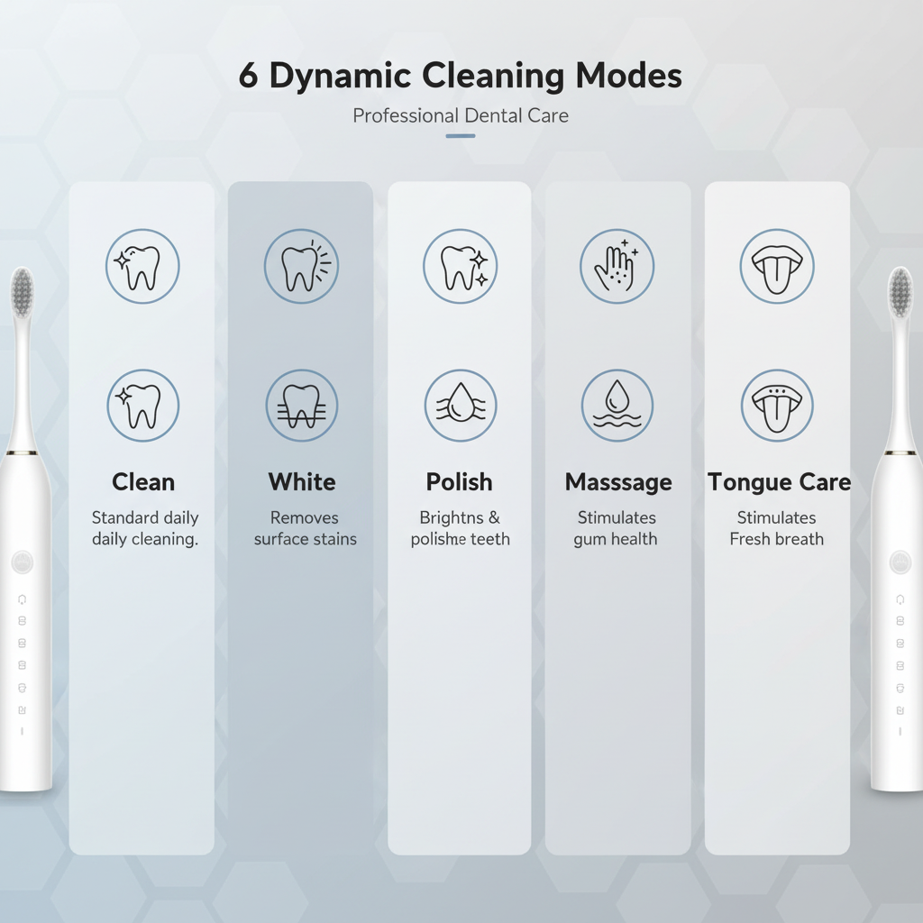 Ultrasonic Electric Toothbrush – 6 Modes, USB, Soft and Waterproof