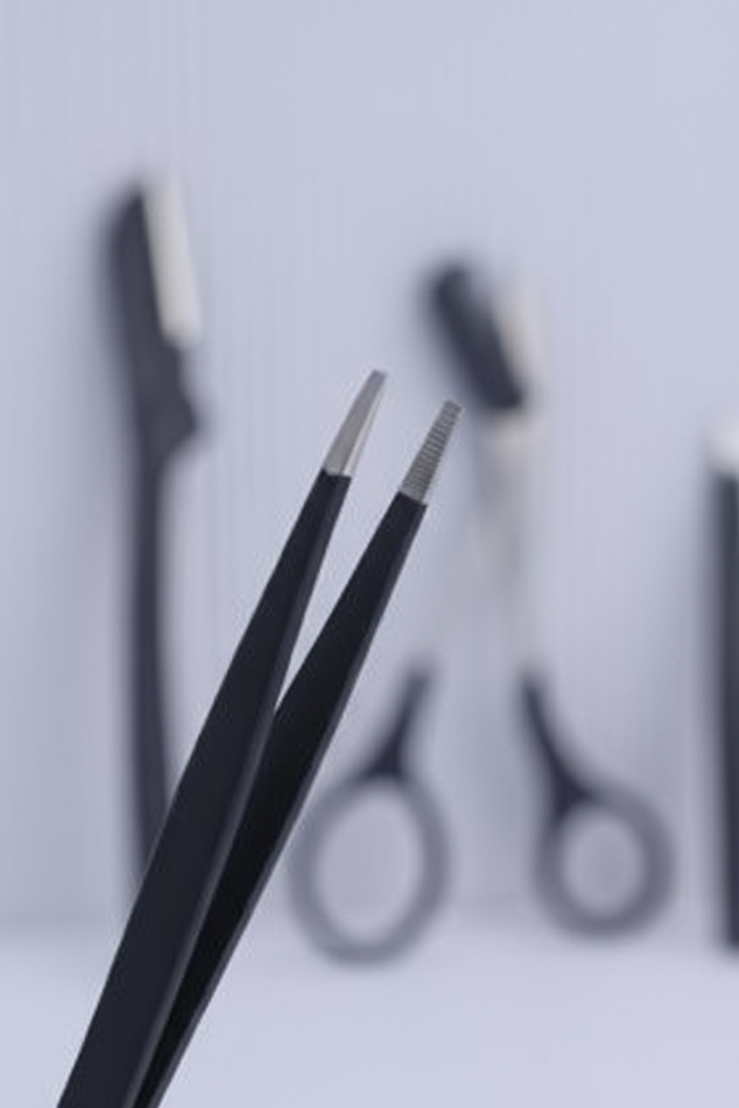 Detalhe close-up das ferramentas de aço inoxidável