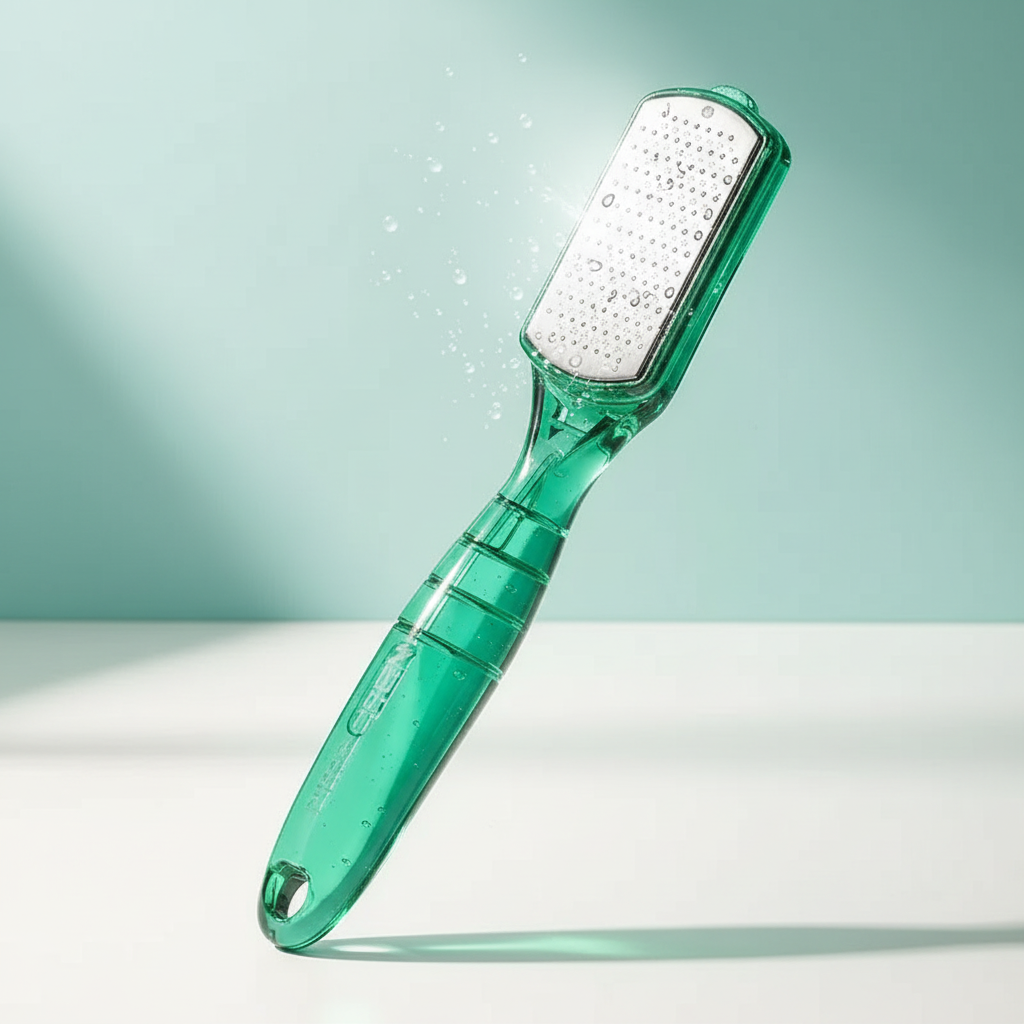 Green Pedicure Tool – Stainless Steel Callus Scraper with Case