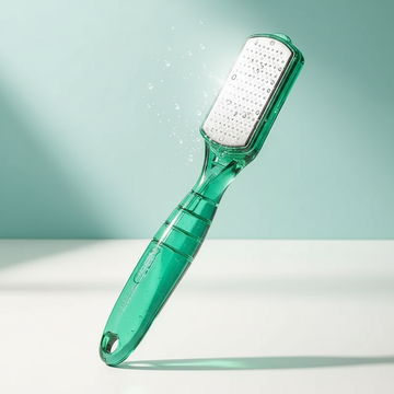 Ferramenta de Pedicure Verde – Raspador de Calos em Aço Inox com Estojo