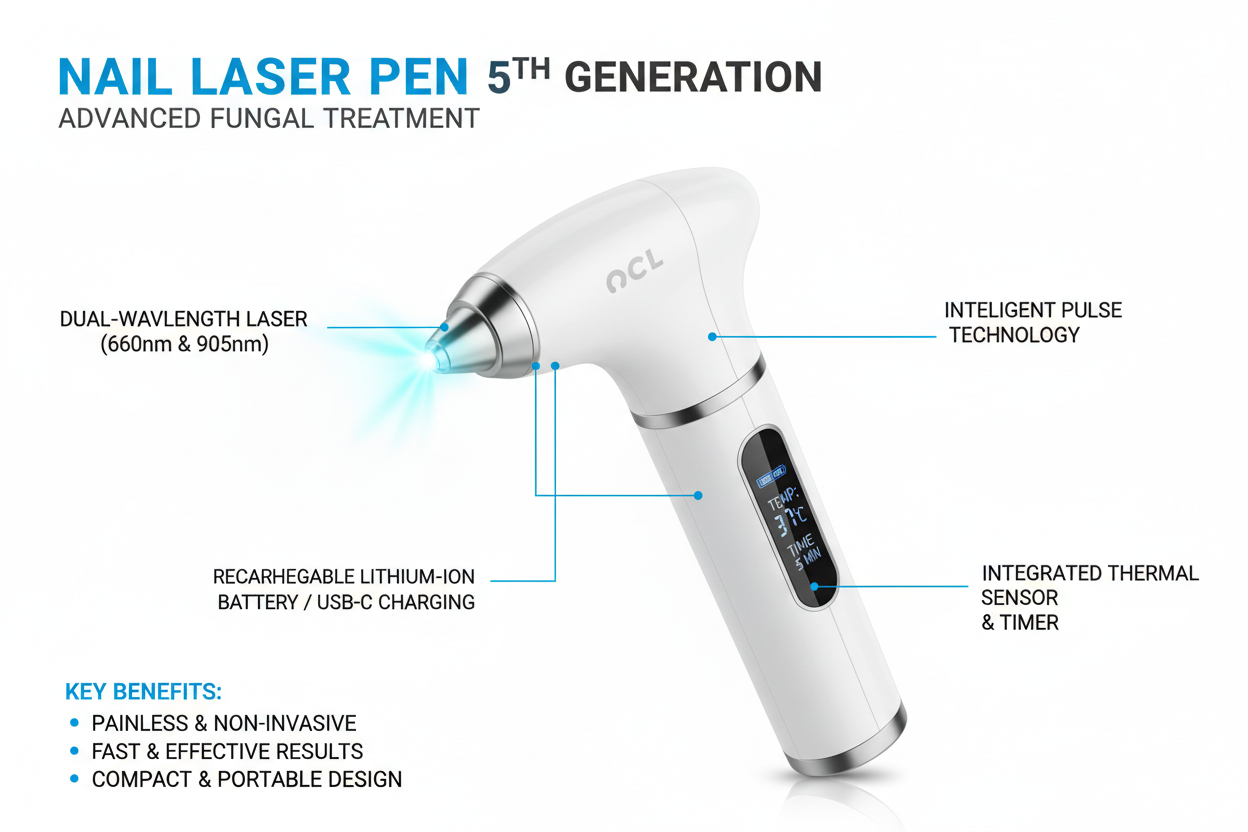 5th Generation Laser Nail Pen – Removes Fungus and Sterilizes with Long-Lasting Effect 