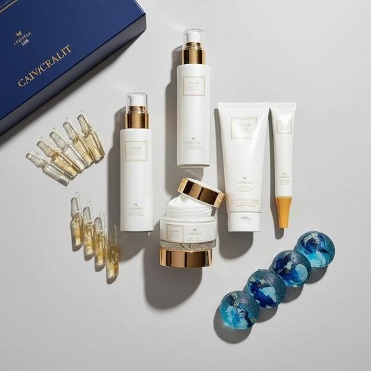 Skincare Kit with Caviar Essence – Brightening, Moisturizing and Anti-aging (15 pcs)