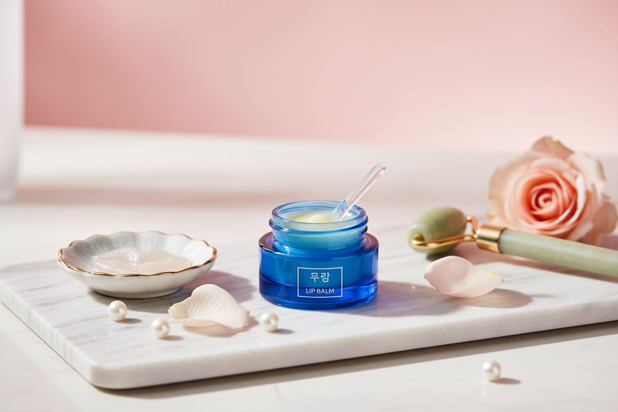 Bálsamo labial em penteadeira luxuosa