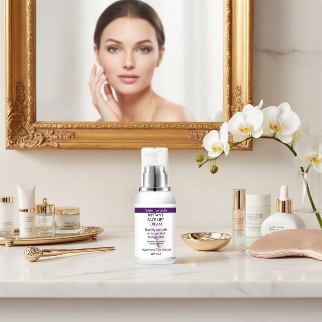 Vanity luxo com orquídeas e espelho